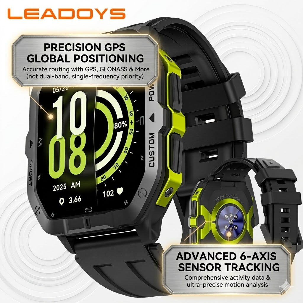 Smartwatch Rugged Watches For Men - Relógio Inteligente Rugged LEADOYS com Sistema