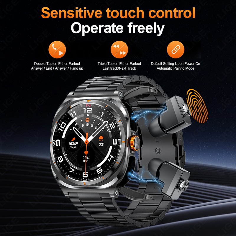 Lige 2025 relógio sem fio fone - Smartwatch Running Watches For Men avaliação e preço