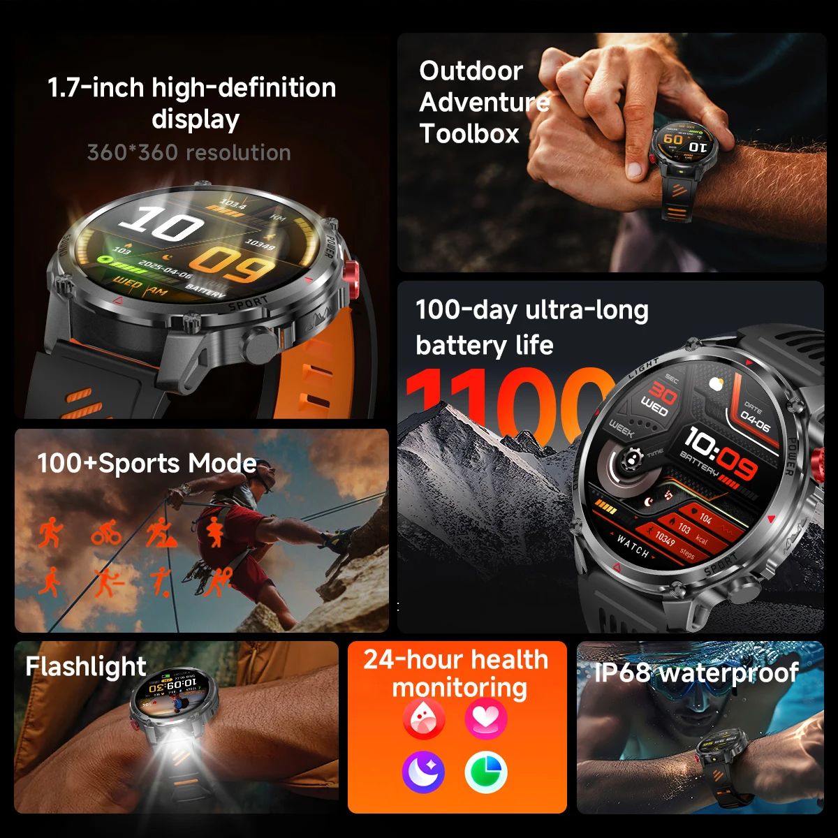 Novo Relógio Inteligente T-Rex - Smartwatch Rugged Watches For Men avaliação e preço
