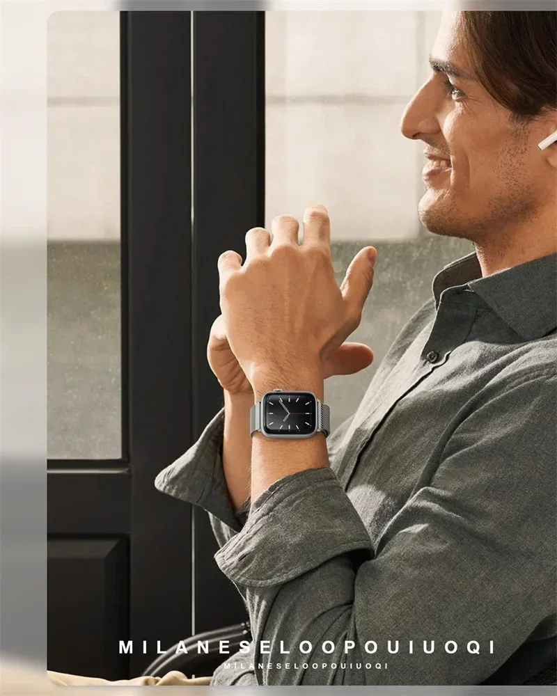 Pulseira milanesa para apple w - Smartwatch Iphone Watches For Women avaliação e preço