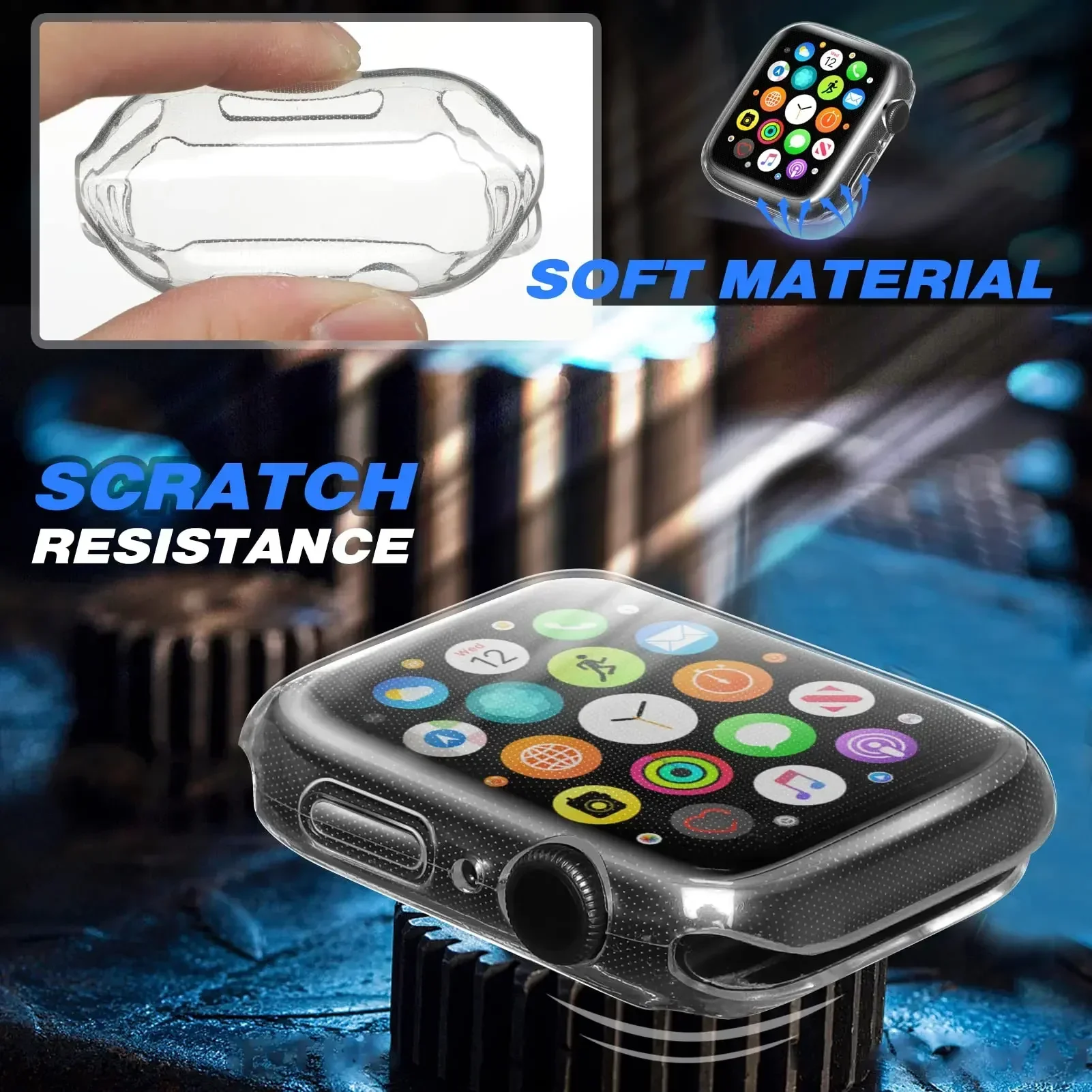 Capa para apple watch case 44m - Smartwatch Iphone Watches For Women avaliação e preço