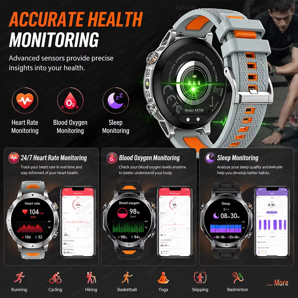 Relógio Inteligente Militar pa - Smartwatch Rugged Watches For Men avaliação e preço