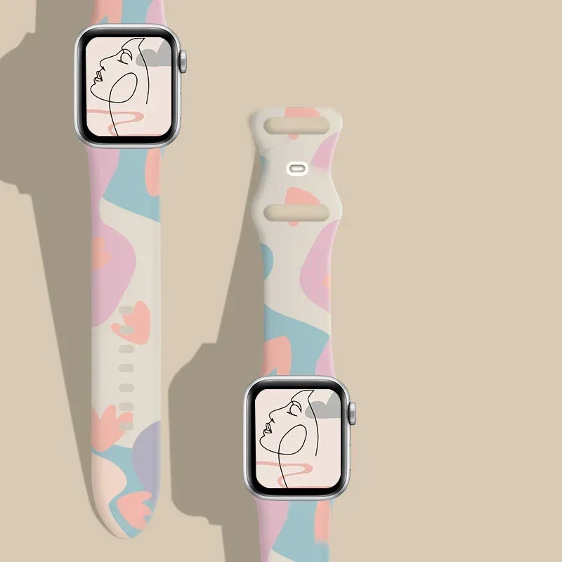 Pulseira de silicone impressa  - Smartwatch Iphone Watches For Women avaliação e preço