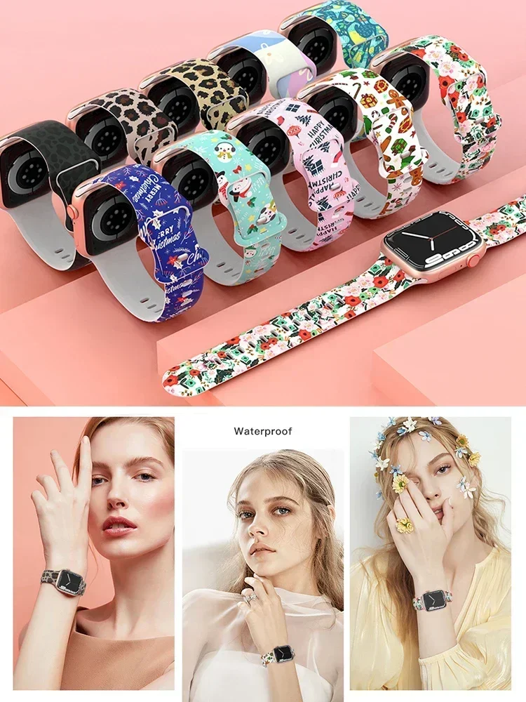 Pulseira de silicone impressa  - Smartwatch Iphone Watches For Women avaliação e preço