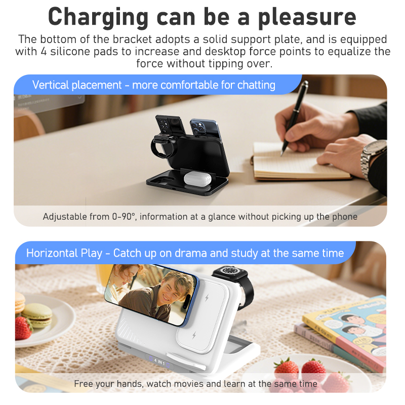 4 em 1 telefone duplo carregad - Smartwatch Phone Watches avaliação e preço