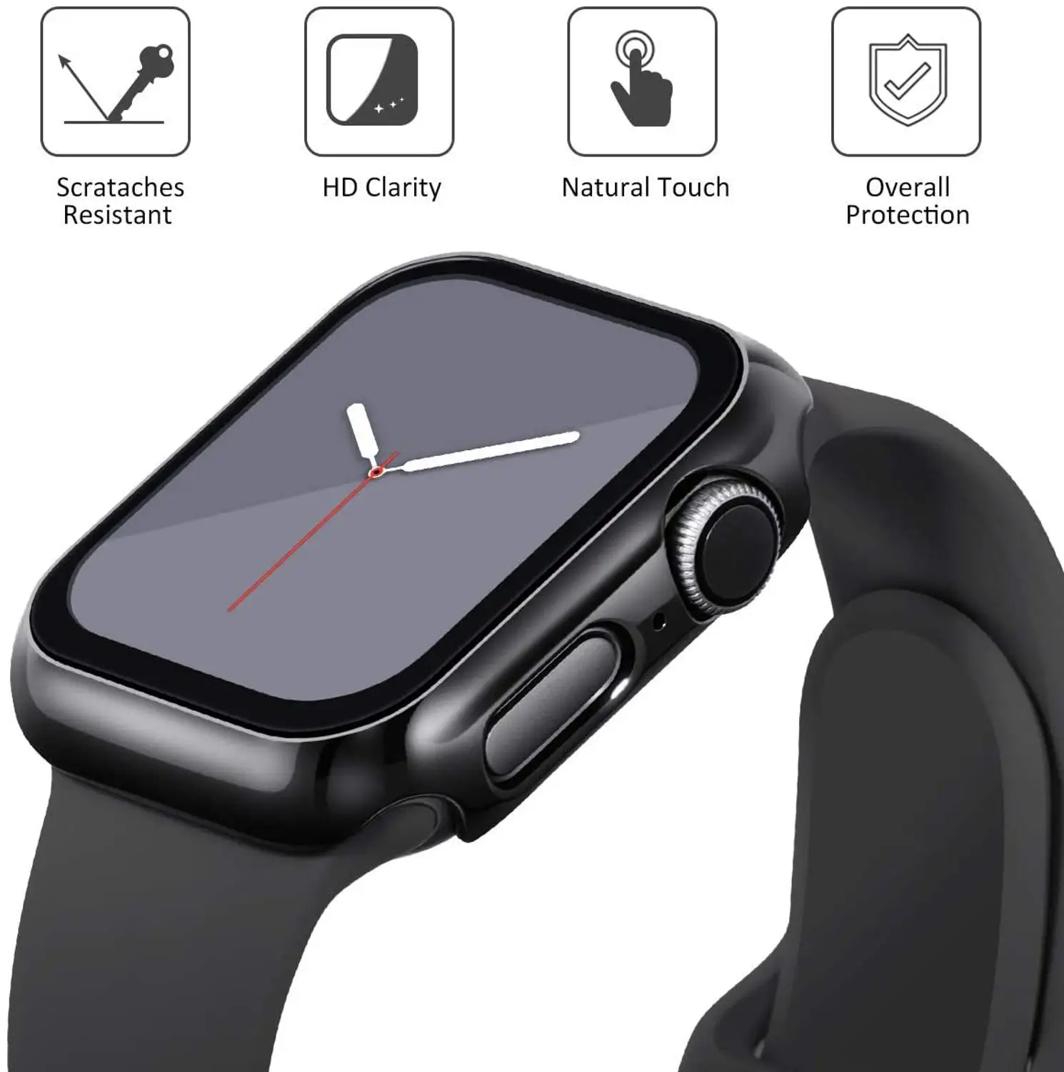 3 pçs vidro temperado + capa p - Smartwatch Iphone Watches For Women avaliação e preço
