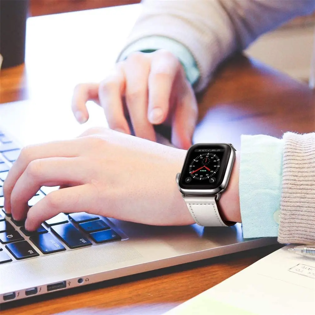 Pulseira de couro para apple w - Smartwatch Iphone Watches For Women avaliação e preço